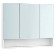 Mobiletto da bagno con ante a specchio mobile contenitore mobiletto a specchio da parete vano aperto ripiani regolabili 165 x 70 x 75 cm bianco 12_0004015