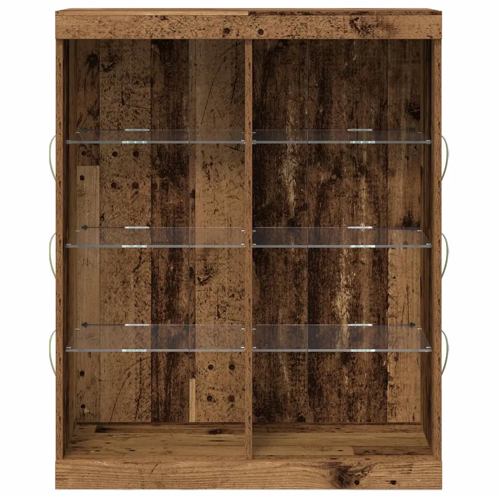 Credenza | Madia LED Legno antico 81 x 37 x 100 cm Legno ingegnerizzato
