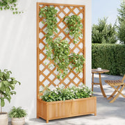Fioriera con Traliccio Marrone 90x35x180 cm in Massello di Abete 365479