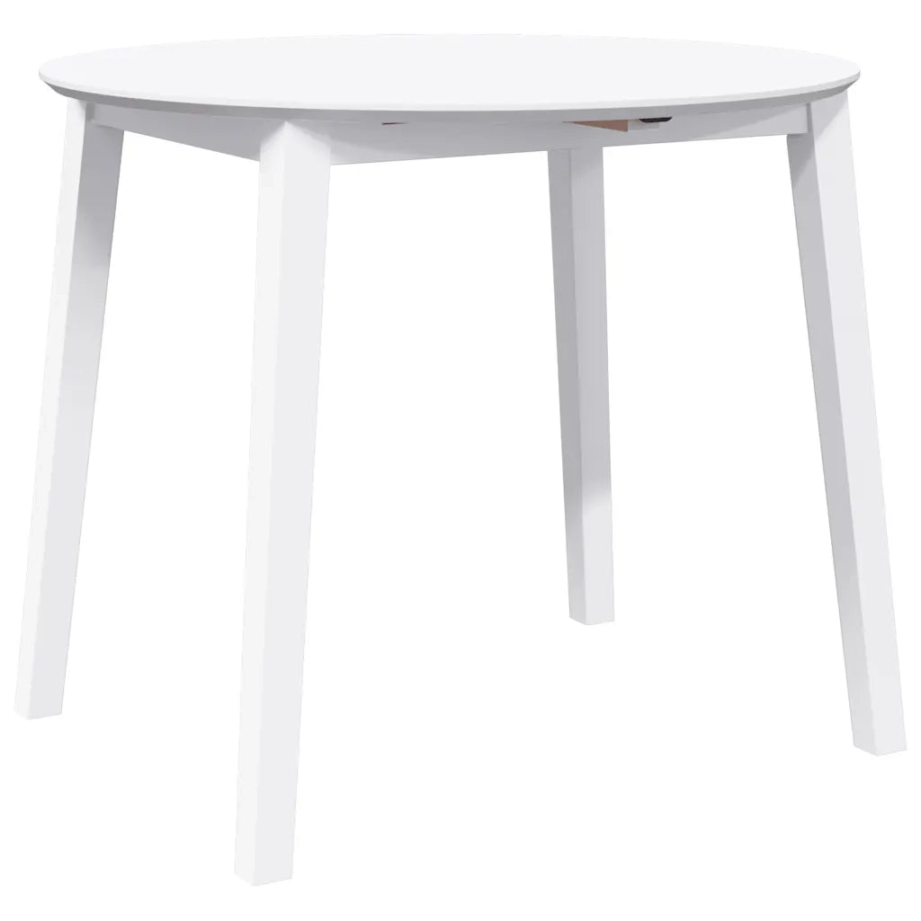 Tavolo da Pranzo Bianco in Legno Massello di Hevea 4102529