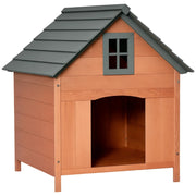 Cuccia per Cani da Esterno in Legno di Abete ¨C zephmum ¨C Grigio 81.3x91.5x98.5 cm
