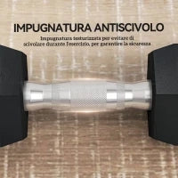 Set di 2 Manubri da 6 kg Esagonali con Presa Antiscivolo e Rivestimento in Gomma, Nero