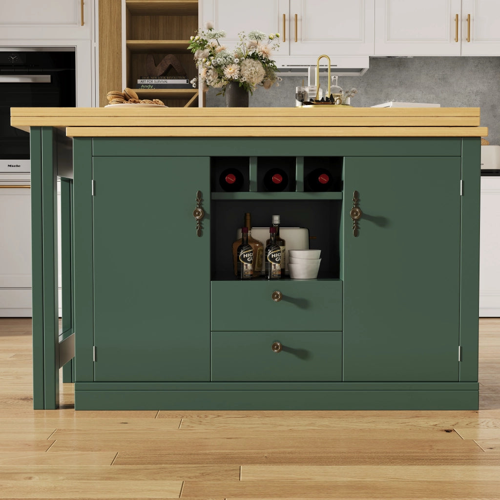 Tavolo da bar estensibile 360¡ã - Zephmum- Regolabile 120-180cm, verde scuro