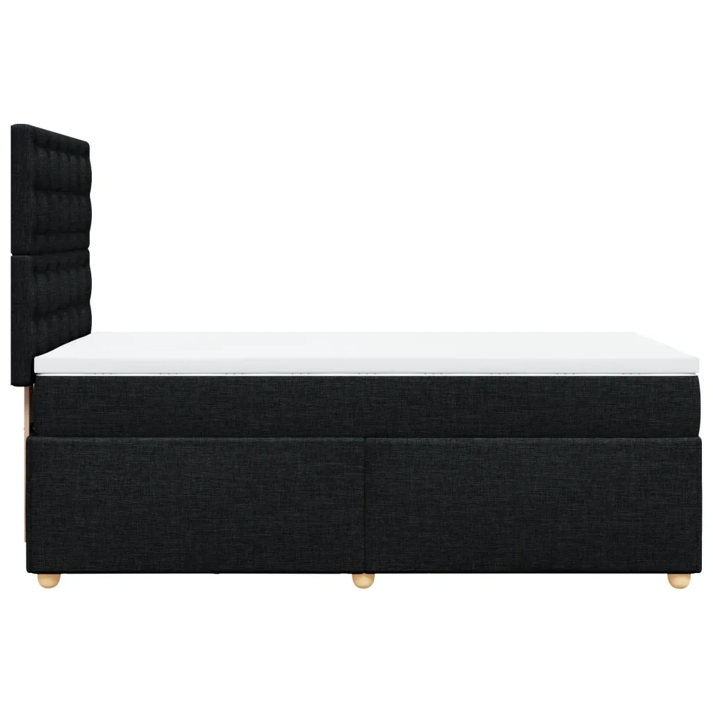 Giroletto a Molle con Materasso Nero 100x200 cm in Tessuto