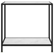 Tavolo Consolle Bianco 80x35x75 cm in Vetro Temperato 322833