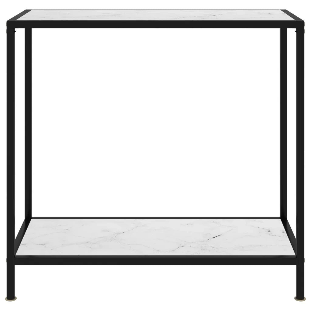 Tavolo Consolle Bianco 80x35x75 cm in Vetro Temperato 322833