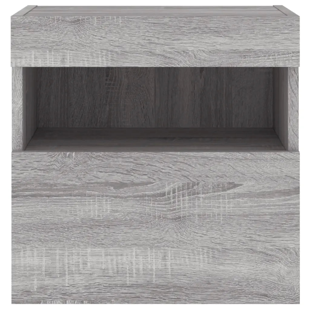 Mobile TV a Parete con Luci LED Grigio Sonoma 40x30x40 cm 837179