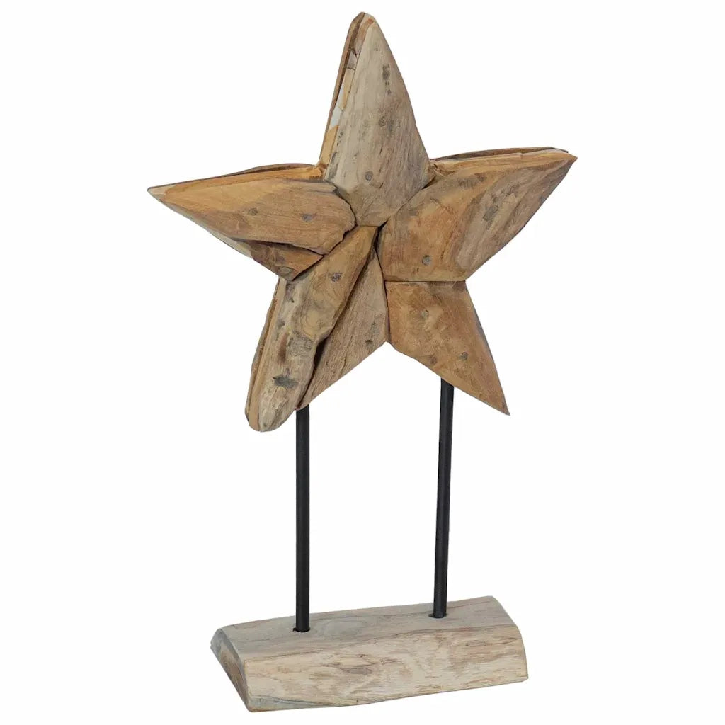 Stella di Natale-Decorazioni natalizie Marrone 30 x 5 x 45 cm Legno di teak solido
