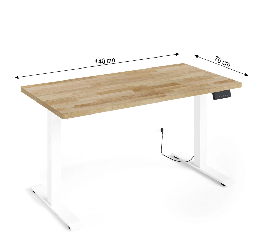 TAVOLO BIM NATURAL DESK 2P BIANCO OPACO ROVERE NATURALE 140x70