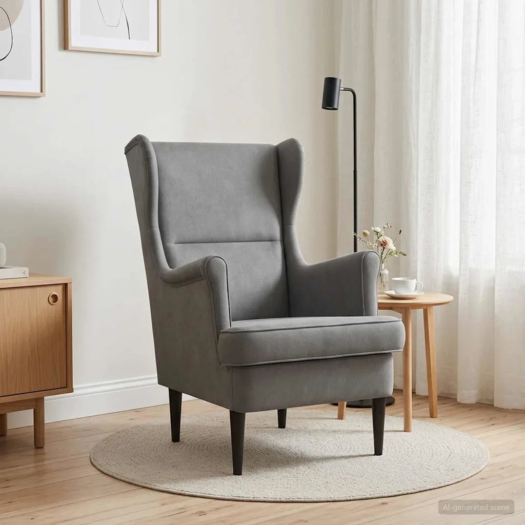 Poltrona-Divano Sedia-Poltroncina Grigio Scuro Velluto 184660