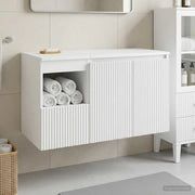 Set di mobili per il bagno 2 pz Bianco Legno ingegnerizzato 3404114