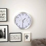 Orologio da Parete al Quarzo Igrometro Termometro 30 cm Bianco 50623