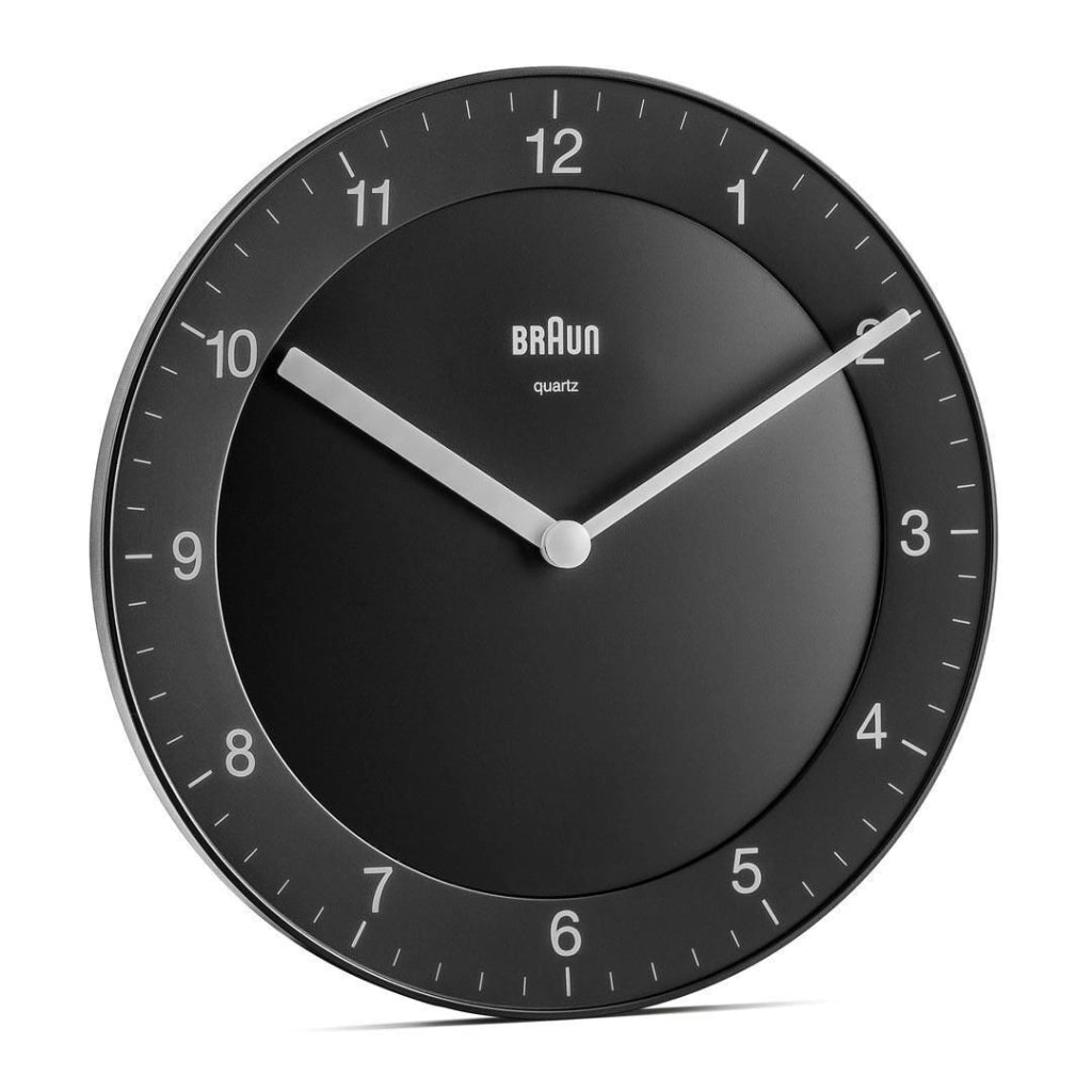 BRAUN 67076 BC 06 B Orologio da Parete al Quarzo Forma Circolare Quadrante Nero colore Nero