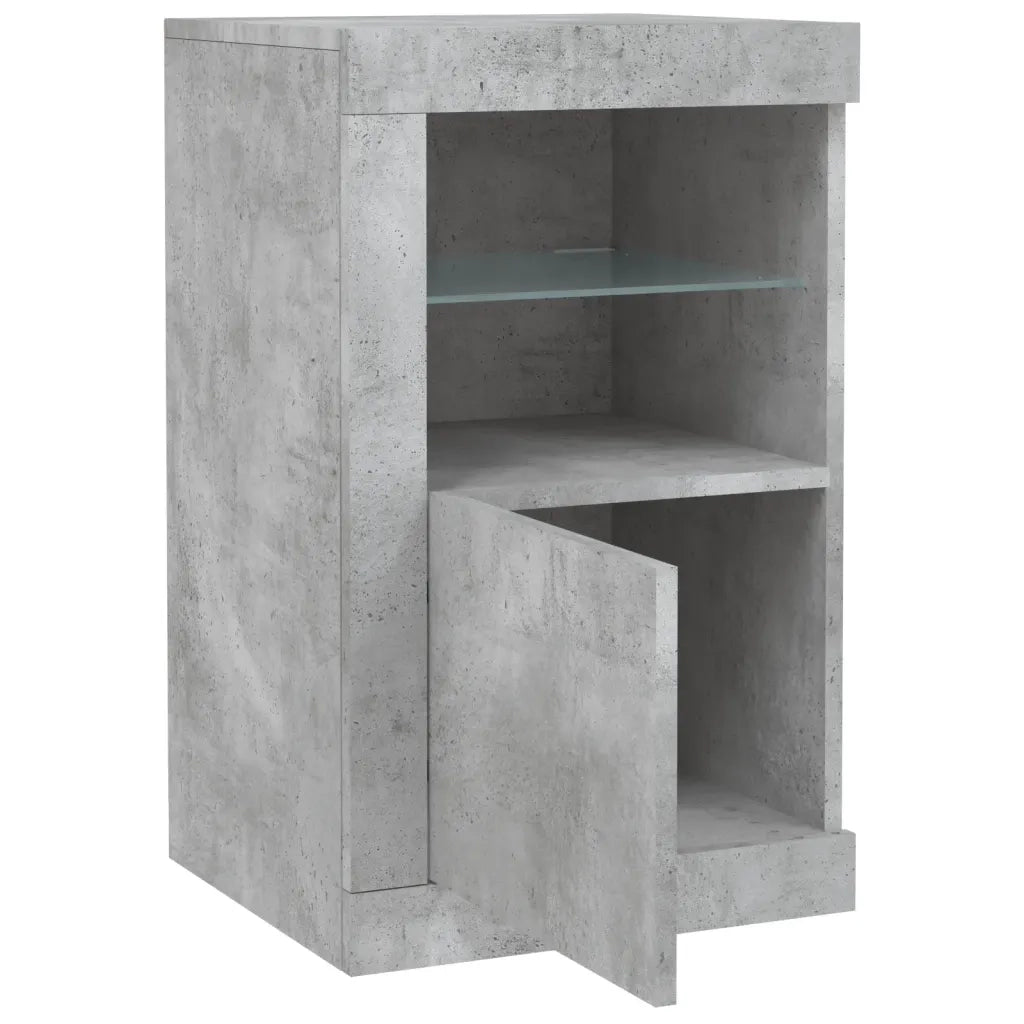 Armadietti con Luci LED 2pz Grigio Cemento in Legno Multistrato 836637