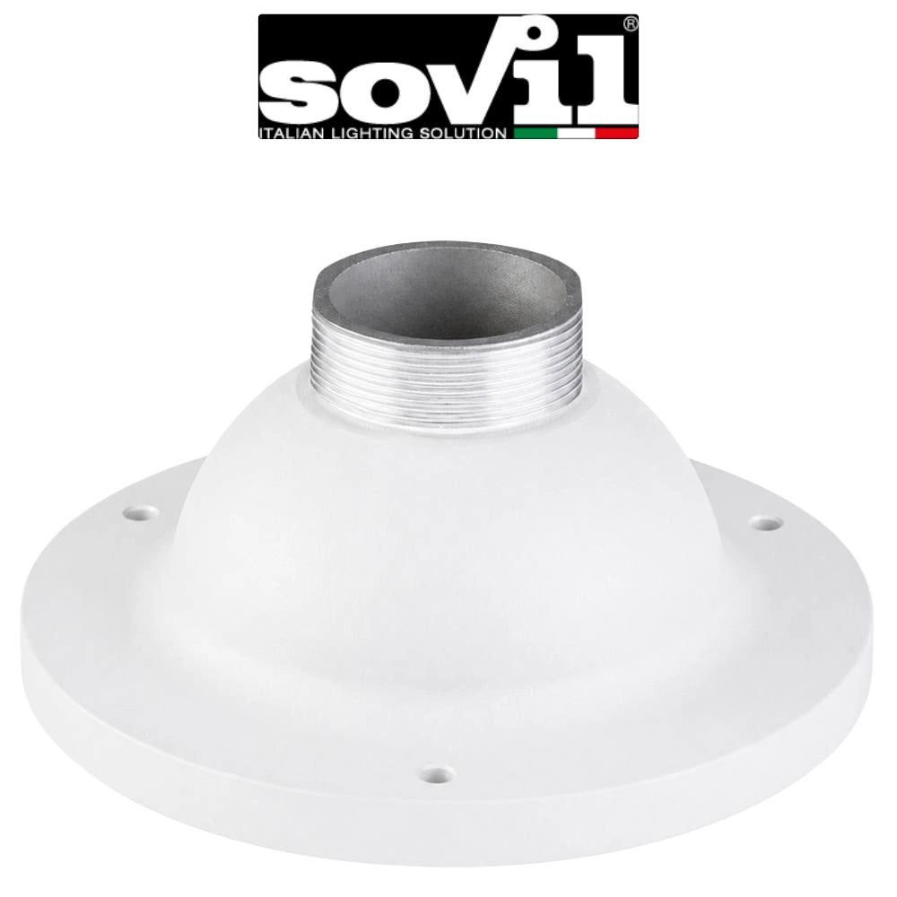 Base sovil per palo illuminazione da esterno *** colore bianco, confezione 1