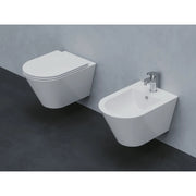 Coppia Di Sanitari Azzurra Ceramica Sospesi Senza Brida Bianco Lucido "Forma"