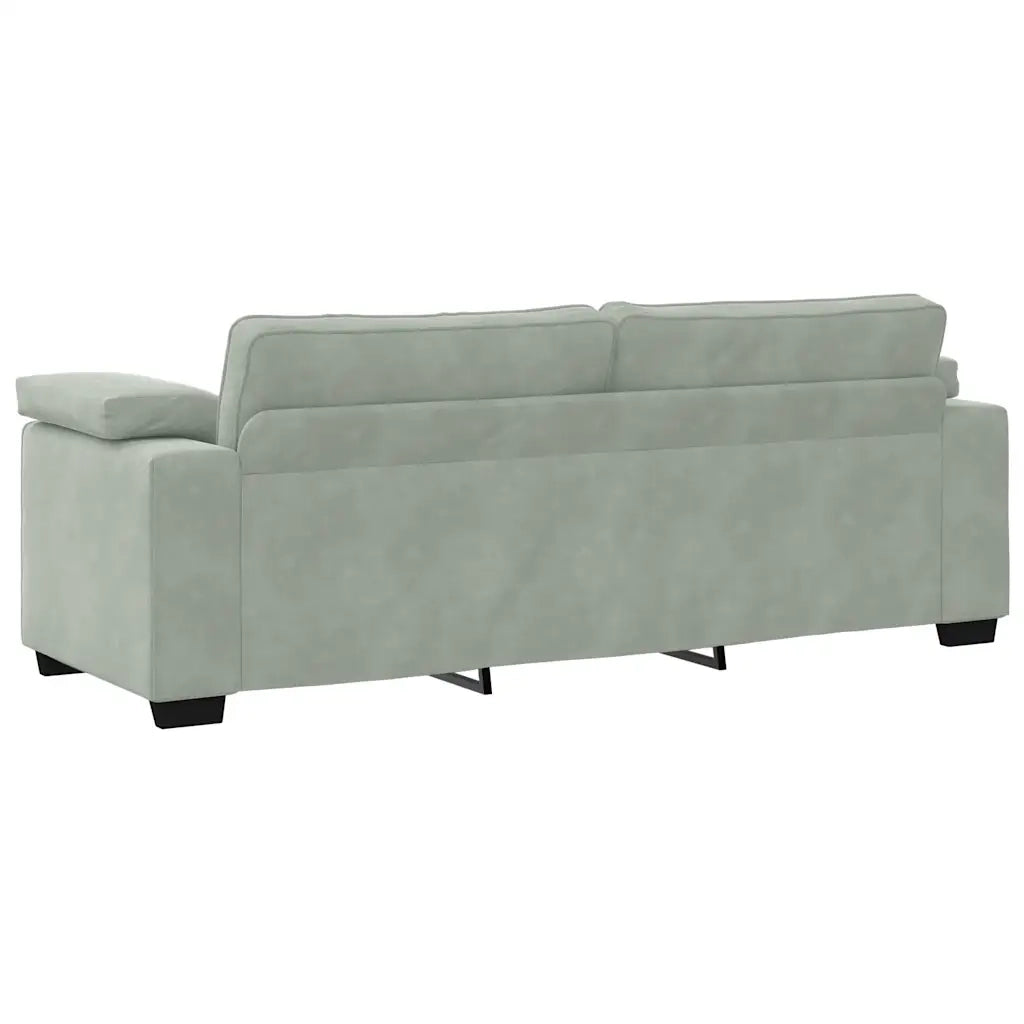 Divano a 3 Posti Grigio Chiaro 220x77x82 cm in Velluto 4105277