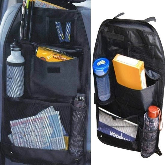 Organizzatore per la zona posteriore del sedile - Tasca multifunzionale - Nero - Risparmia spazio - Adatto per auto - Organizzatore per zona posteriore del sedile