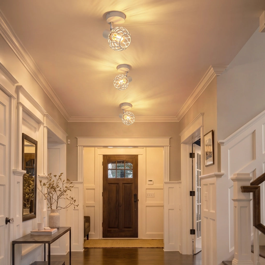 ZMH Faretto da soffitto 1 Luce Grigio E14 Metall Orientabile 350¡ã per Corridoio Cucina Camera Senza Lampadina