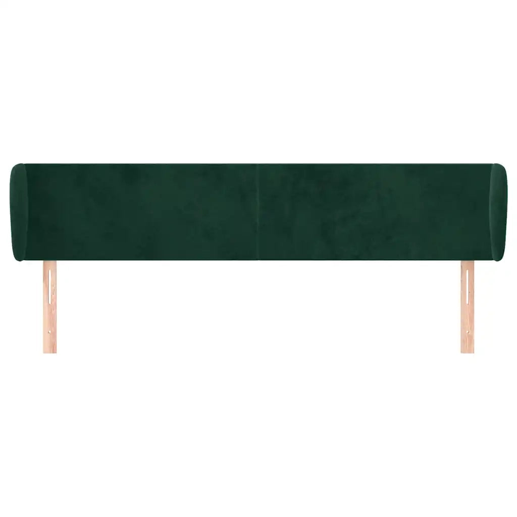 Testiera | Testata ad Orecchio Verde Scuro 183x23x78/88 cm in Velluto