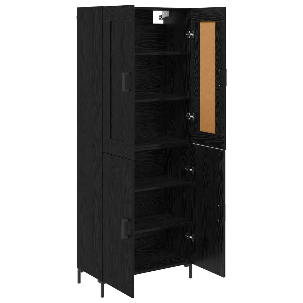 Credenza 2 pcs Rovere Nero Legno multistrato 3416109