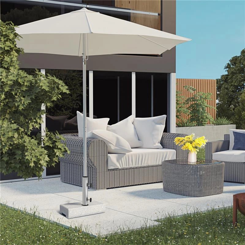 BASE PER OMBRELLONE DA GIARDINO 25KG PER PALI DA Ø32MM, Ø38MM E Ø48MM, IN GRANITO E ACCIAIO INOX, 45X22.5X40 CM, GRIGIA