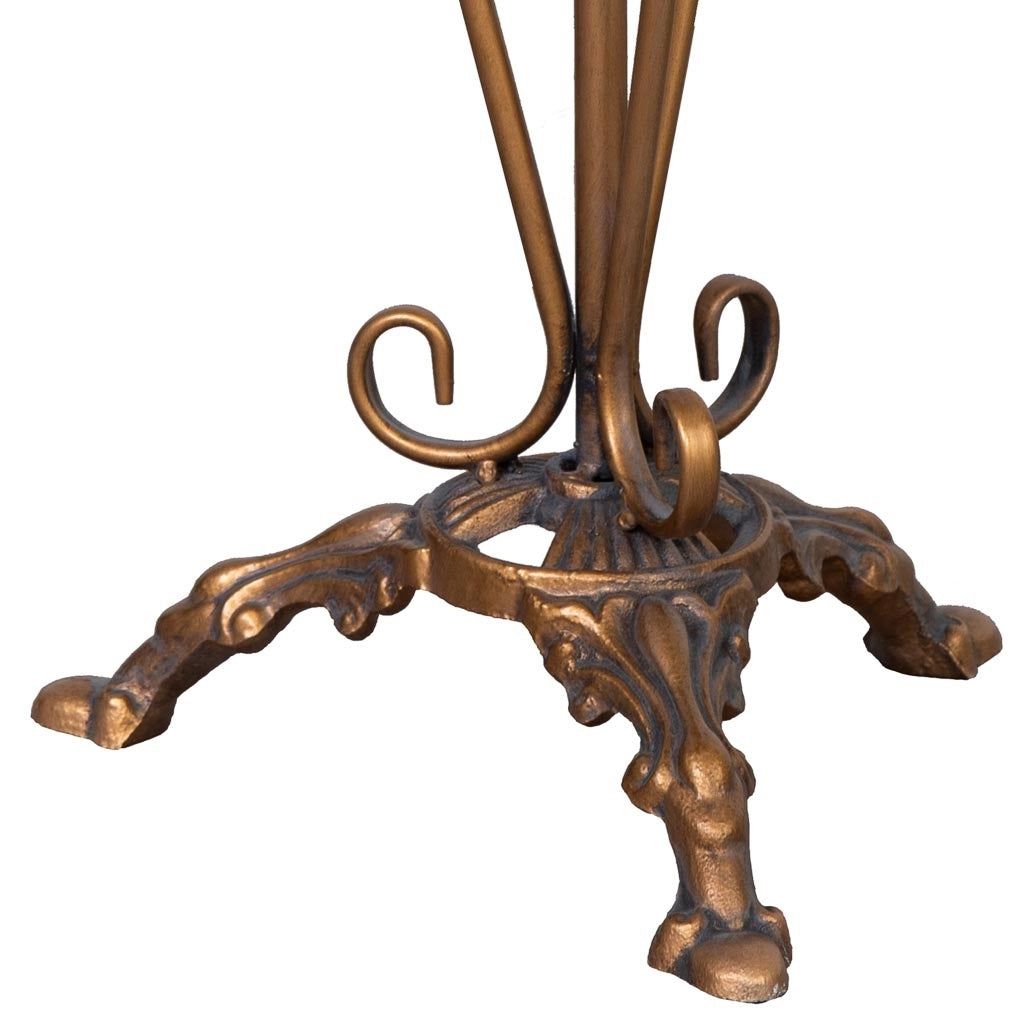 Tavolino in metallo invecchiato dorato 40x40x77