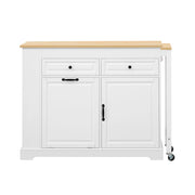 Mobile contenitore con 2 cassetti e piano estraibile per cucina; in MDF; 112-180x45x92 cm; bianco