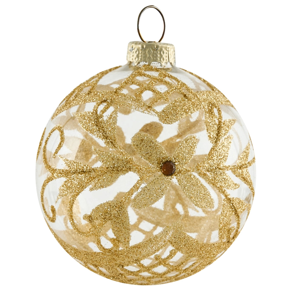 Set di 50 palline di Natale in vetro da appendere all'albero di Natale in stile tradizionale glamour rosso e oro