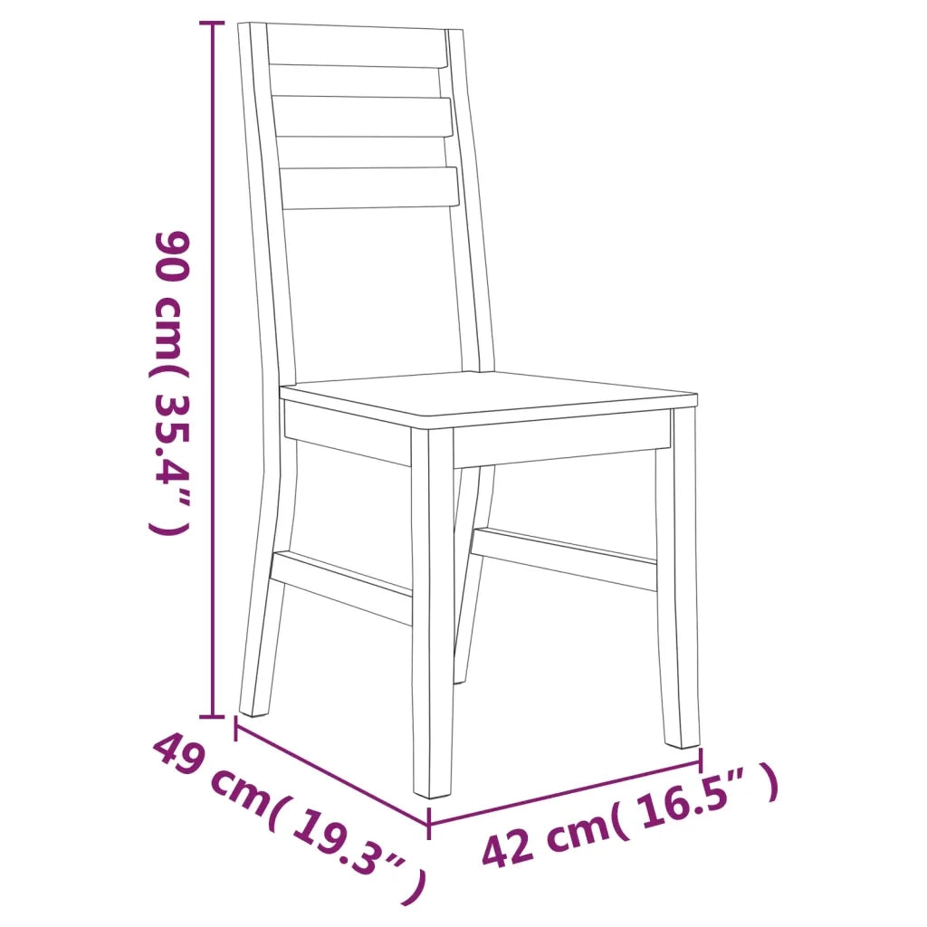 Sedie da Pranzo 2 pz in Legno Massello di Acacia 246005