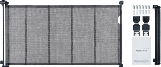 Trappola per cani retrattile - Recinzione per cani - Barriera di sicurezza per cani e bambini - Ospedale per cani - 153x87 cm