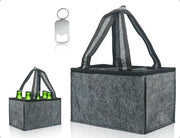 Porta-birra riutilizzabile per 6 bottiglie - Ideale per feste - Grigio - Perfetto per il padre - Per picnic e viaggi