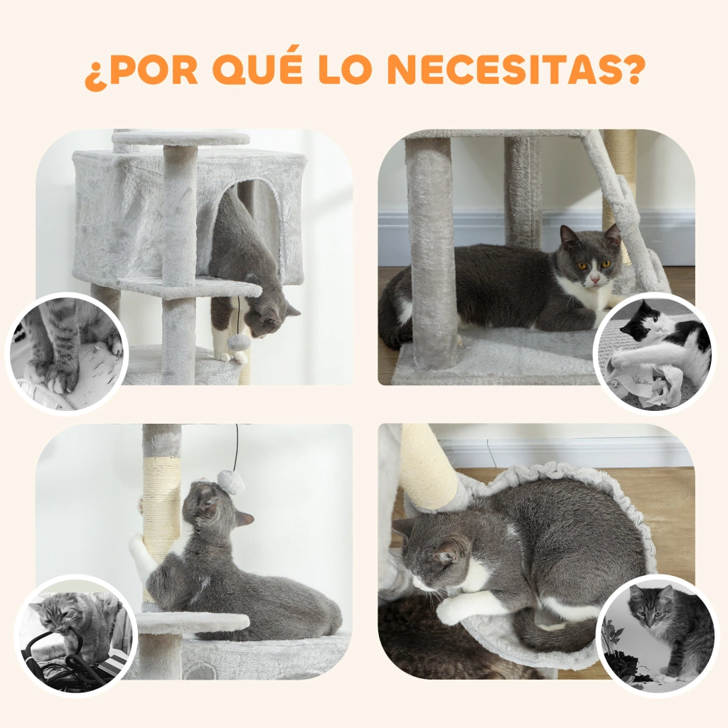 Letto per Gatti con Sisal e Cuscino ¨C Zephmum ¨C Grigio Chiaro 180x