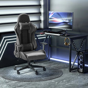 Sedia da ufficio schienale reclinabile 160° supporto lombare poggiatesta in similpelle nera 67,5 × 74 × 126-136 cm