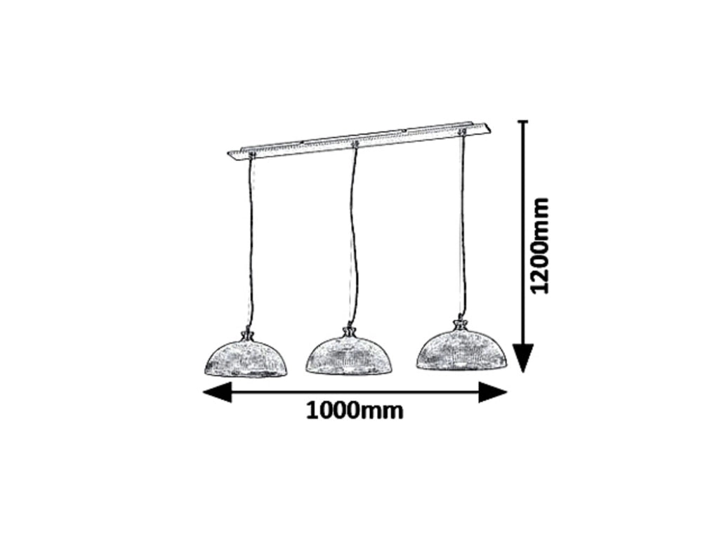 Lampadario Rabalux Petrina 3xE27 cromo satinato Ø100cm
