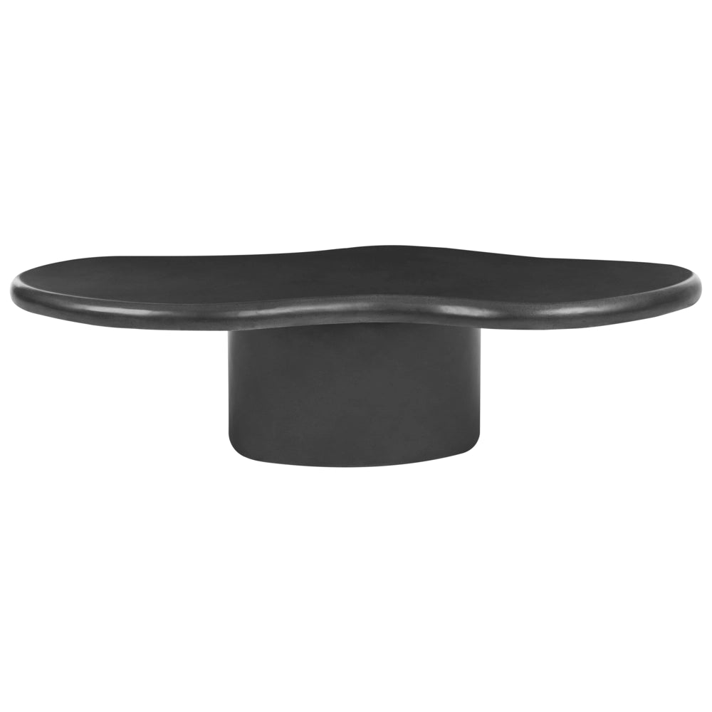 Tavolino decorativo in MgO, forma irregolare, resistente alle macchie, alla ruggine, all'acqua e al vento, 120 x 57 cm, nero
