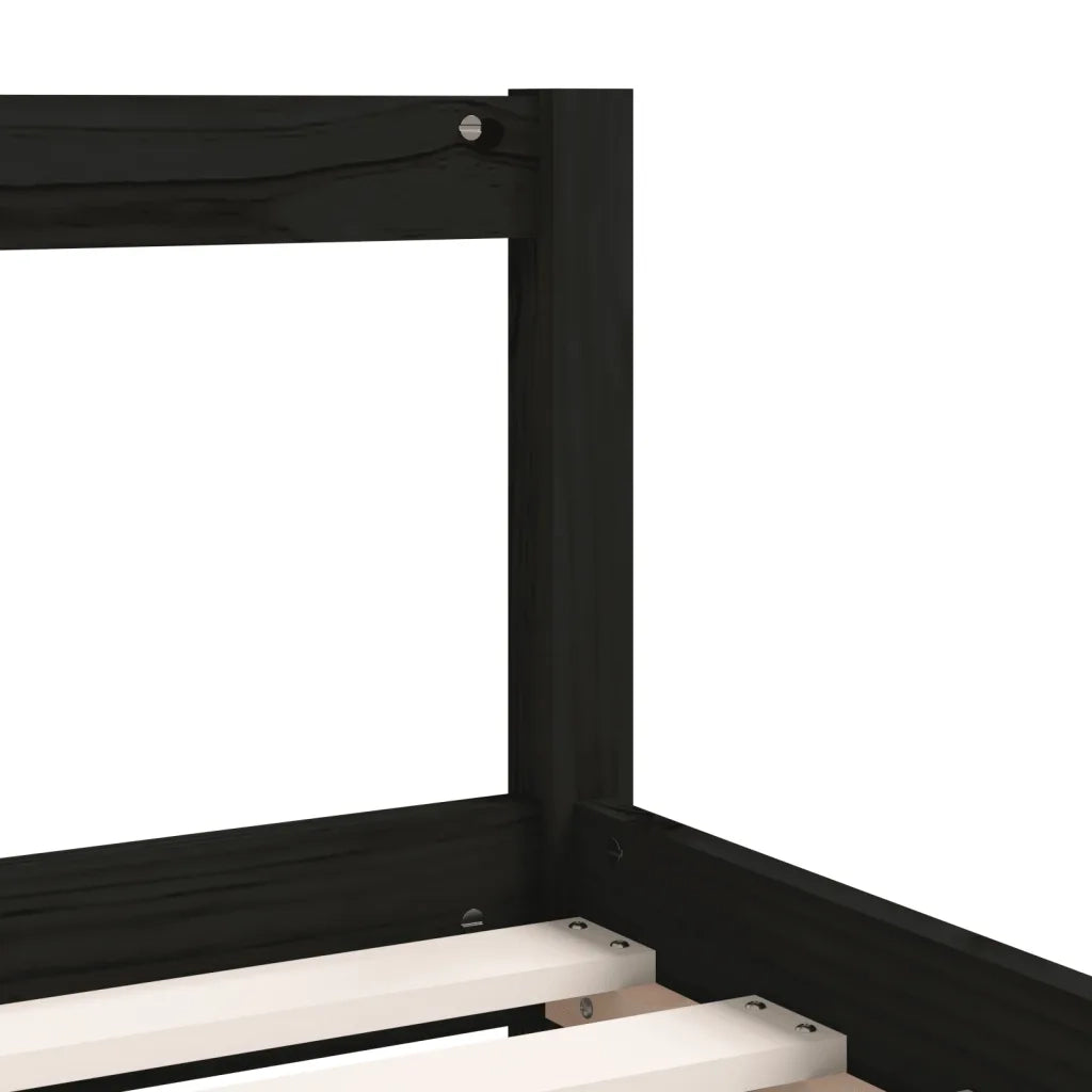 Giroletto per Bambini con Cassetti-Struttura Letto Bambini con contenitore Nero 90x190 cm Massello Pino