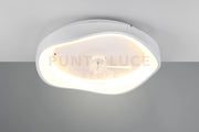 VALBO PLAFONIERA LED FORMA ORGANICA BIANCA CON VENTILATORE CON VENTOLA CON FUNZIONE INVERSIONE ROTAZIONE X FUNZIONE INVERNALE CON TELECOMANDO MULTIFUNZIONE REGOLAZIONE INTENSITA' E TIMER CON MOTORE DC D.50CM