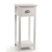 MOBILETTO A COLONNINA CON CASSETTO RIGATO 30 X 30 X 70 CM IN COLORE BIANCO