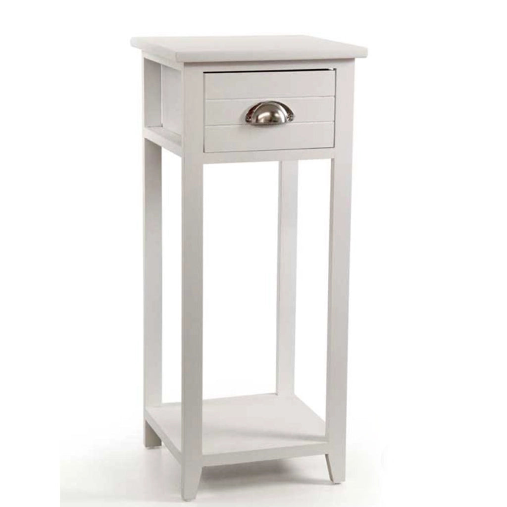 MOBILETTO A COLONNINA CON CASSETTO RIGATO 30 X 30 X 70 CM IN COLORE BIANCO