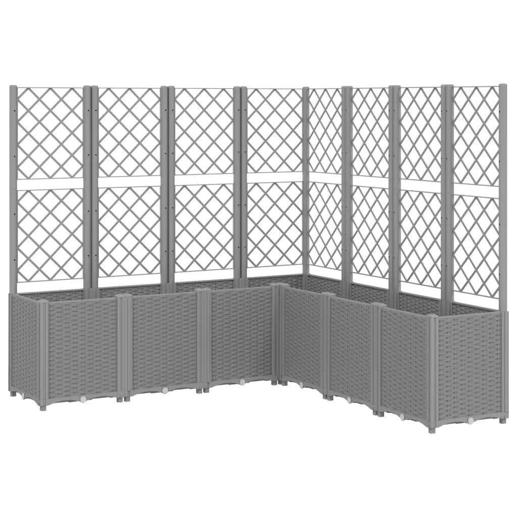 Fioriera Giardino con Traliccio Grigio Chiaro 160x160x140 cm PP 367882