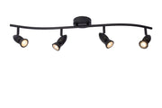 Plafoniera nera 4 spot orientabili GU10 Caro Lucide