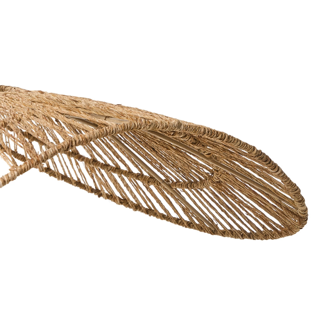 Lampadario in iuta naturale intrecciata in stile bohémien con lampadina aperta fatta a mano per l'illuminazione del soggiorno e sala da pranzo