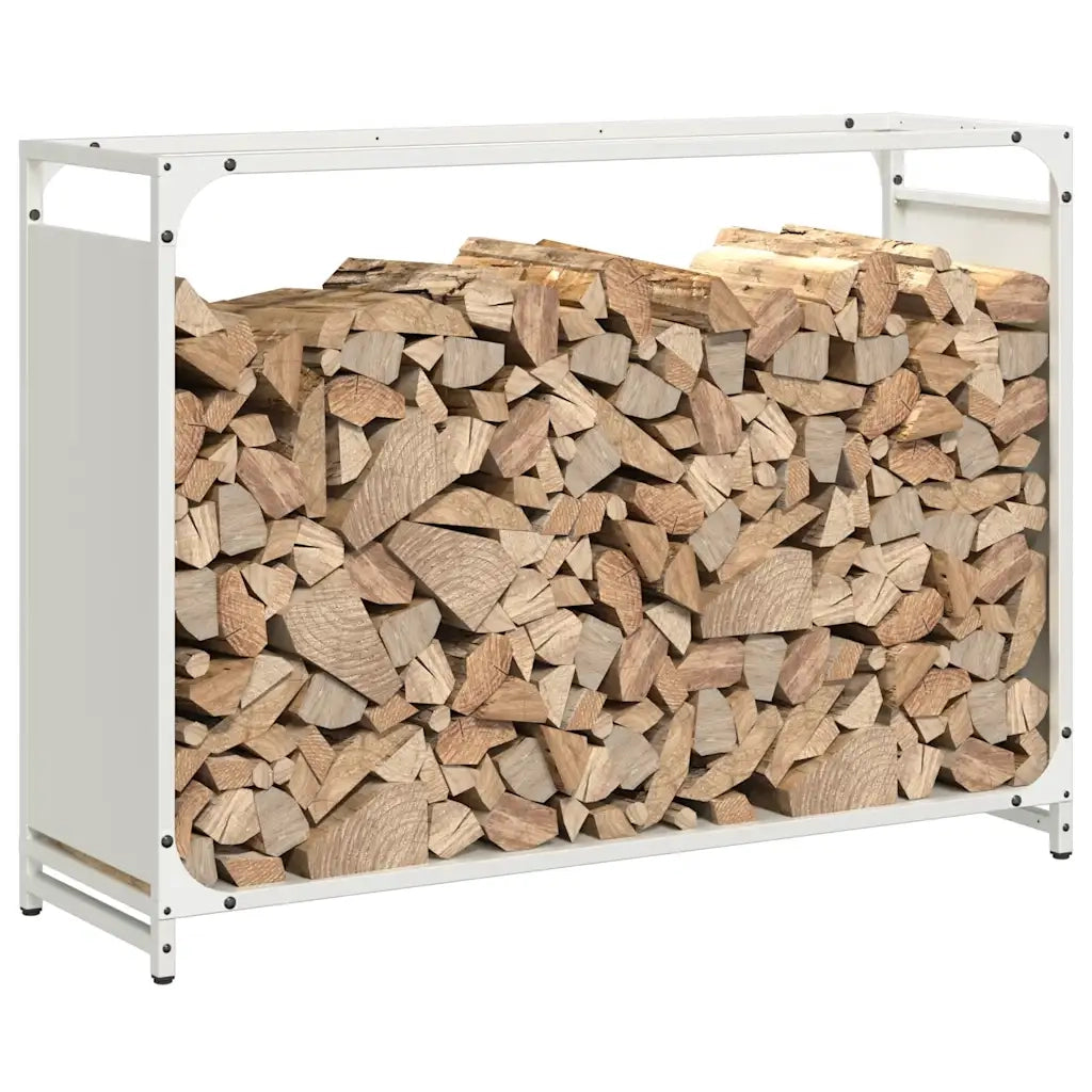 Rastrelliera per Legna da Ardere Bianca 90x28x65 cm 864204