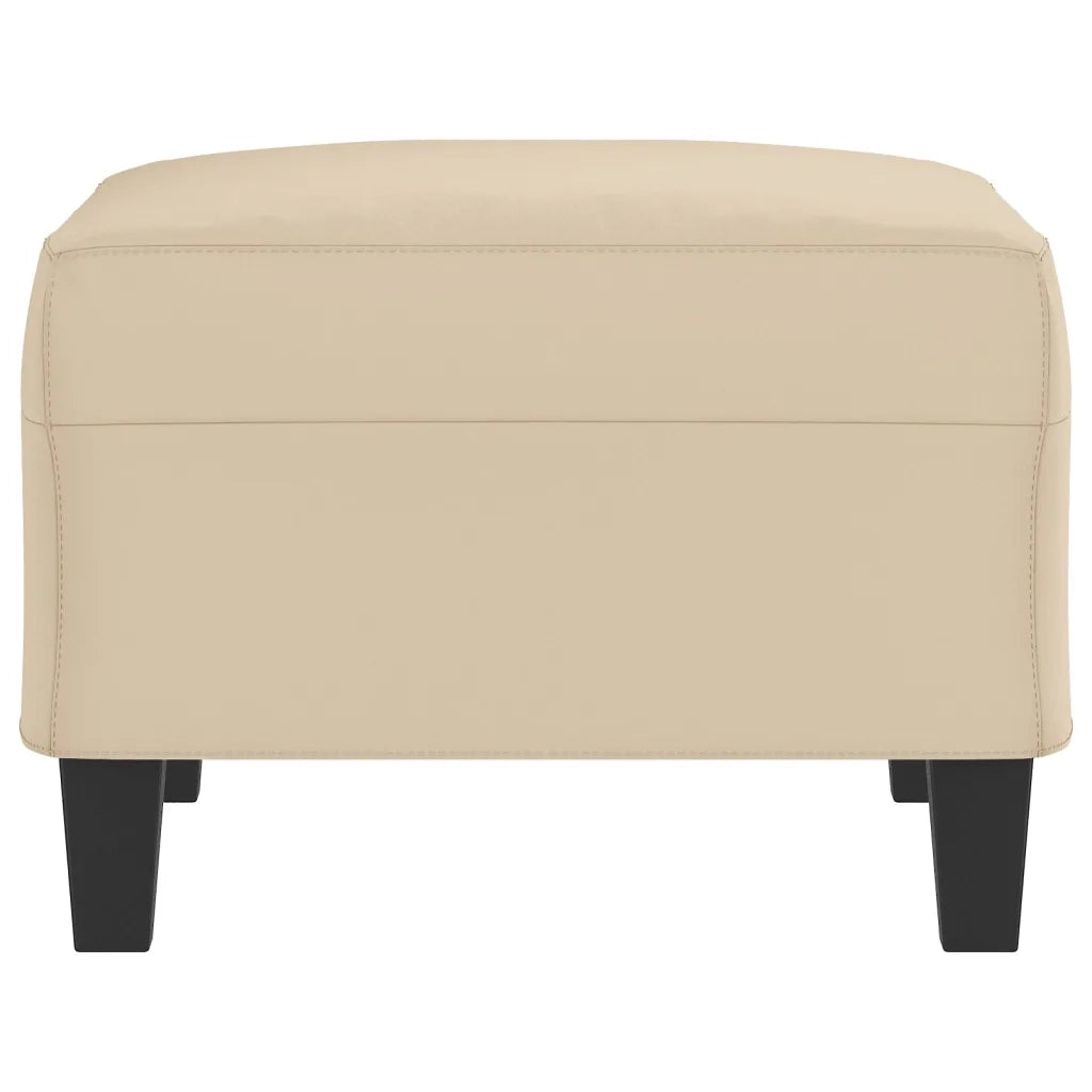 Poggiapiedi Crema 70x55x41 cm in Tessuto Microfibra