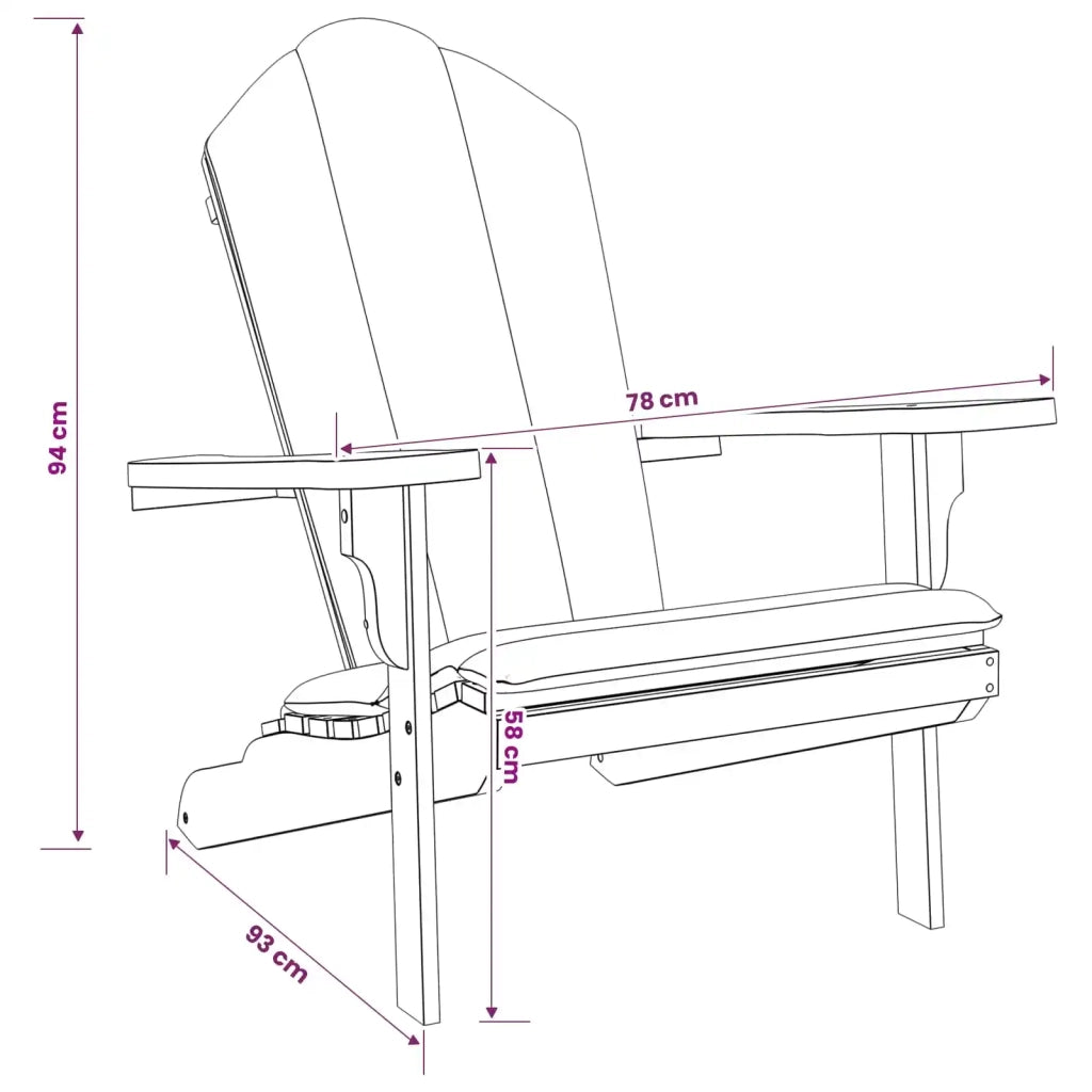 Sedia Adirondack da giardino Naturale Legno di teak solido 42041357