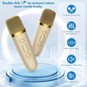 Kit di karaoke Mini sistema di karaoke con 2 microfoni diffusore Bluetooth per feste in casa - regalo per compleanni Natale - giocattolo per ragazze e adulti