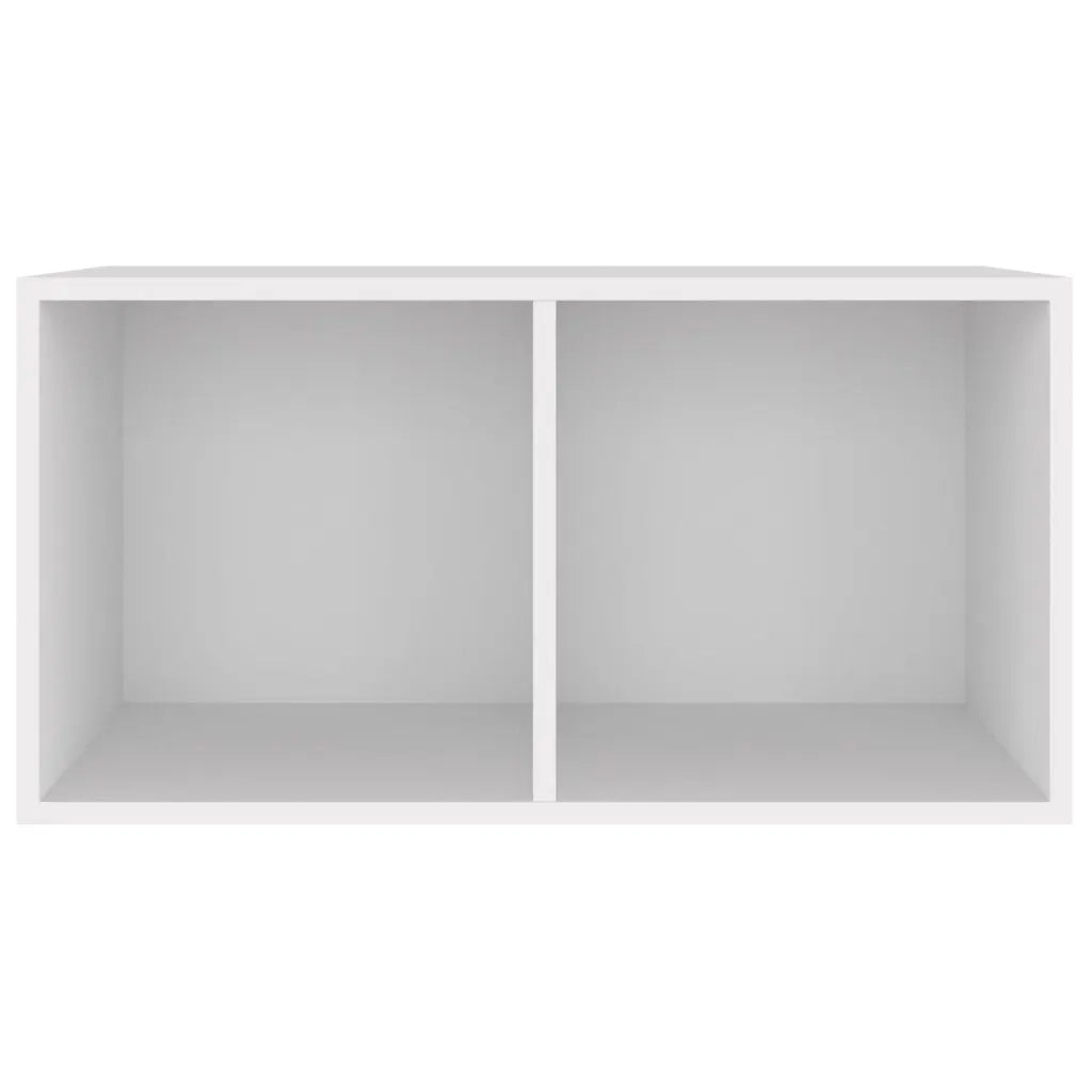 Contenitore per Vinili Bianco 71x34x36 cm in Legno Multistrato 800117