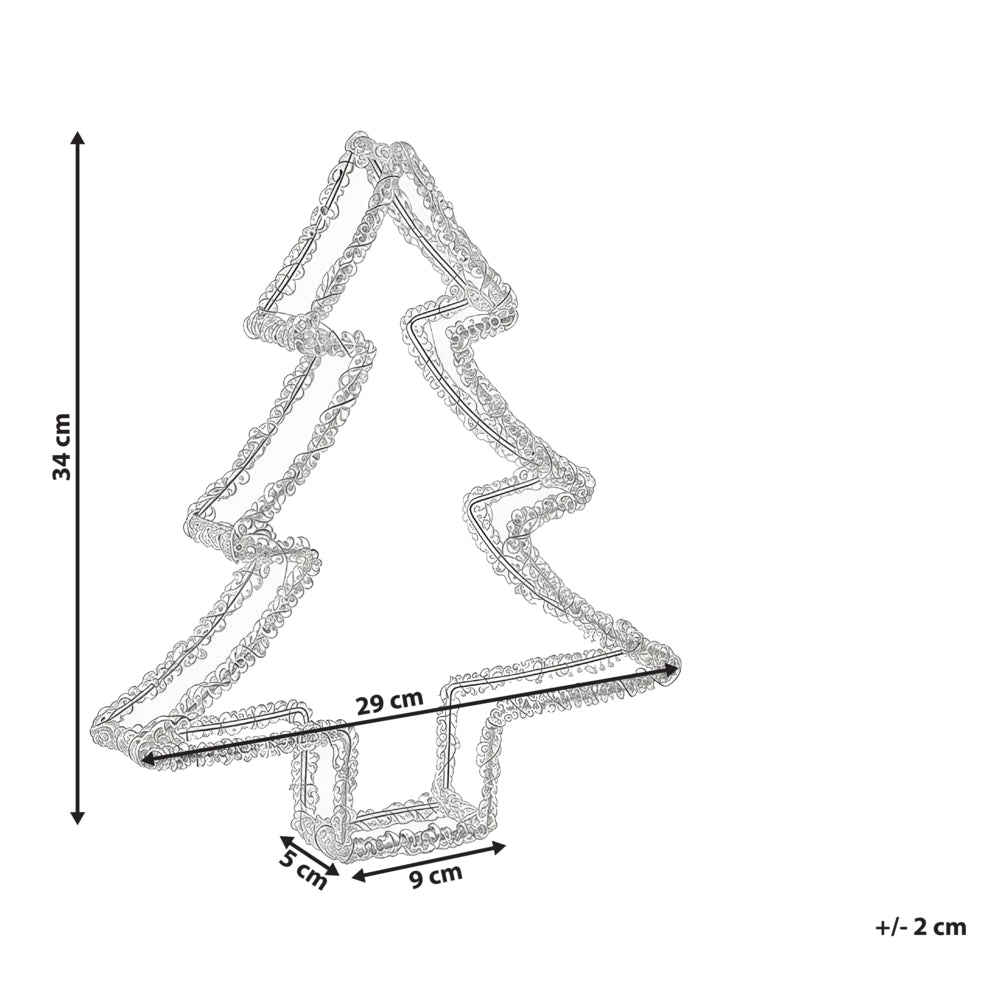 Decorazione con luci LED per albero di Natale Illuminazione in metallo bianco esterno accessori natalizi