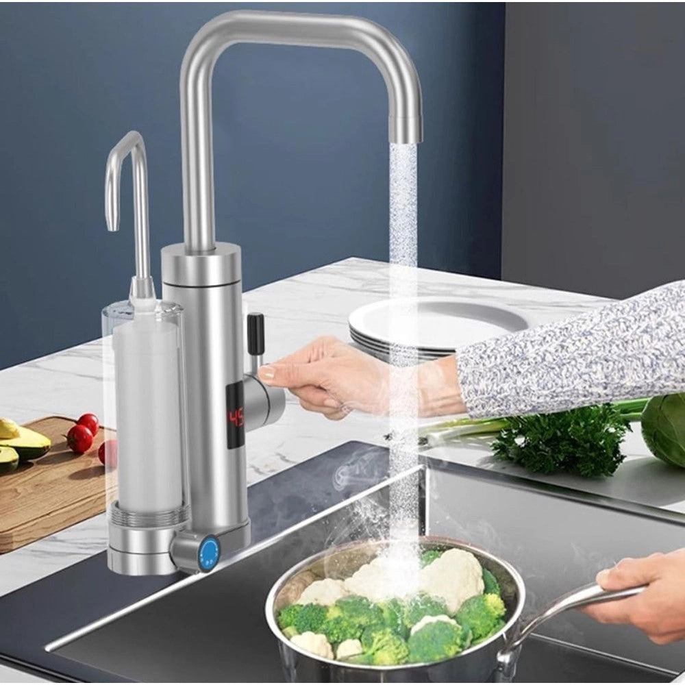 Trade Shop - Rubinetto Depuratore Elettrico Istantaneo Caldaia Acqua Calda Con Display 3000 W -